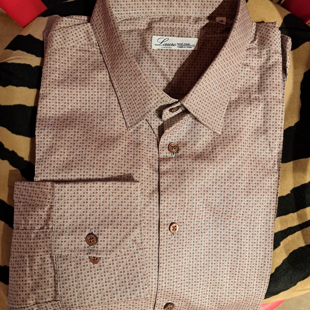 Handmade Men's Shirt - Red Pattern - Picture 2 of 2